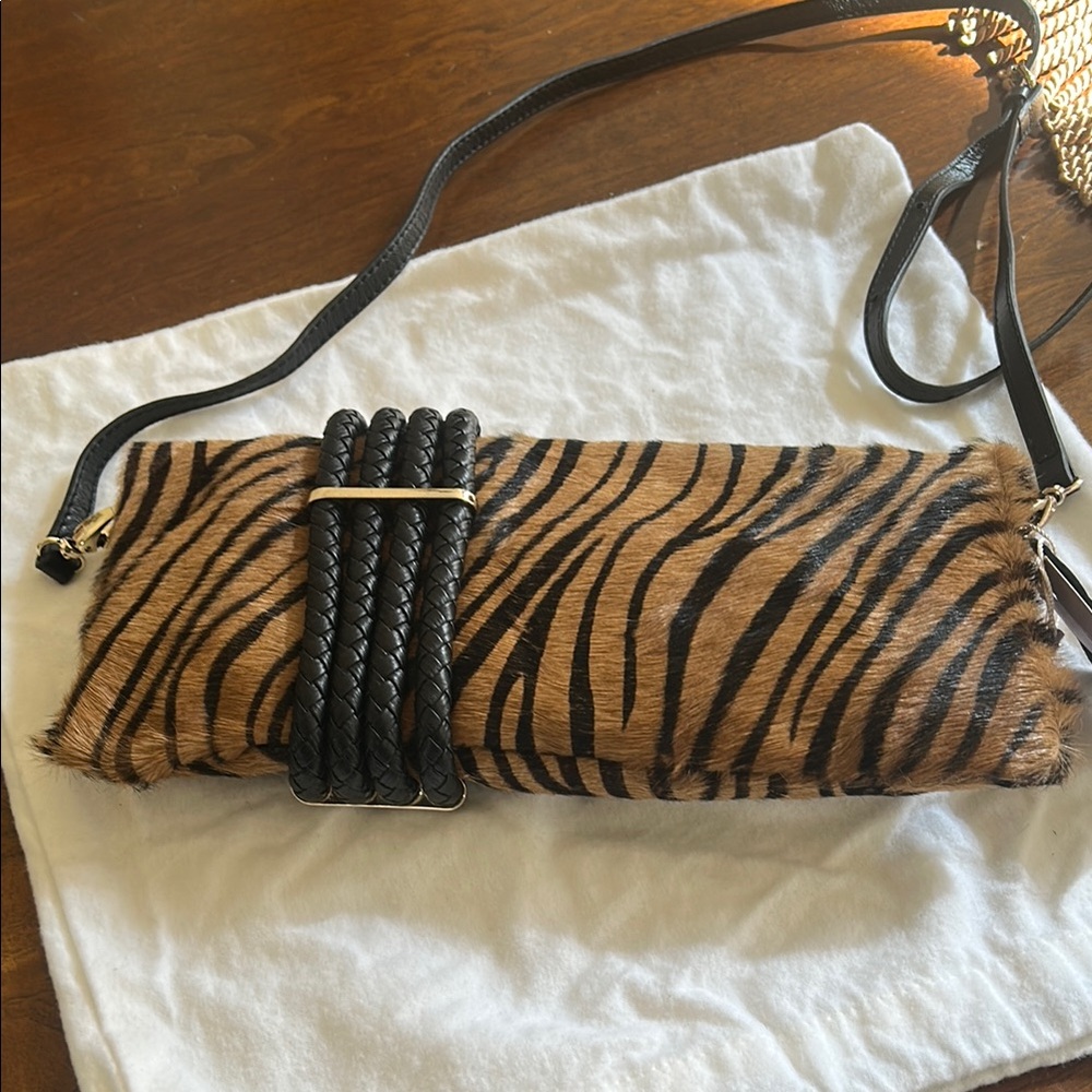 Jimmy Choo Animal Print Clutch with Black Strap - Picture 4 of 8